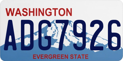 WA license plate ADG7926