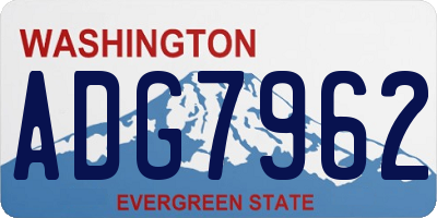 WA license plate ADG7962