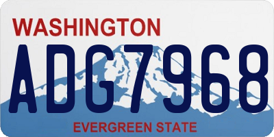 WA license plate ADG7968