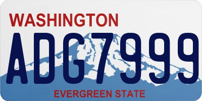 WA license plate ADG7999
