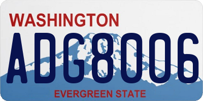 WA license plate ADG8006