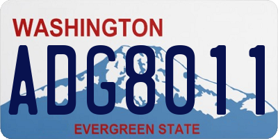 WA license plate ADG8011