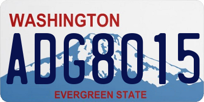 WA license plate ADG8015