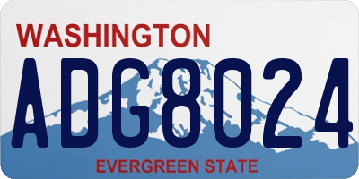 WA license plate ADG8024