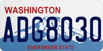 WA license plate ADG8030