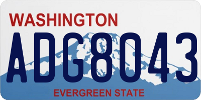 WA license plate ADG8043