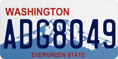 WA license plate ADG8049