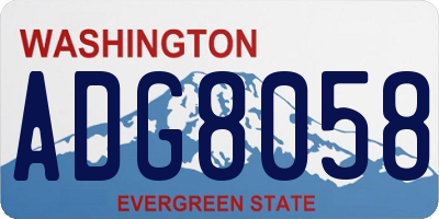 WA license plate ADG8058