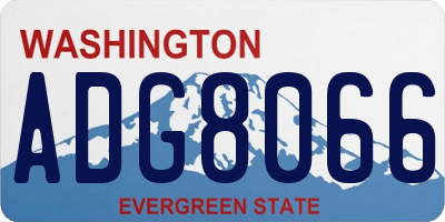 WA license plate ADG8066