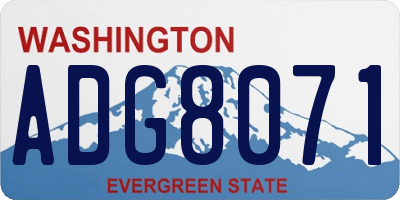 WA license plate ADG8071