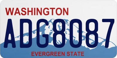WA license plate ADG8087