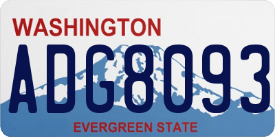 WA license plate ADG8093
