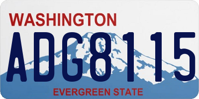 WA license plate ADG8115