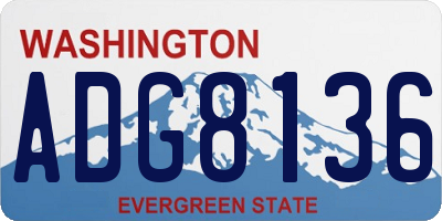 WA license plate ADG8136