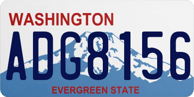 WA license plate ADG8156