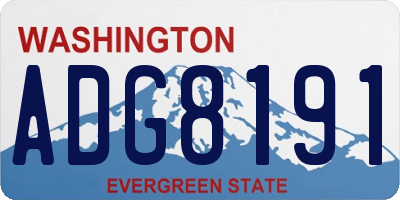 WA license plate ADG8191