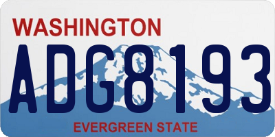 WA license plate ADG8193