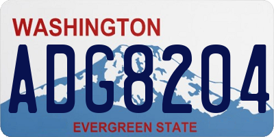WA license plate ADG8204