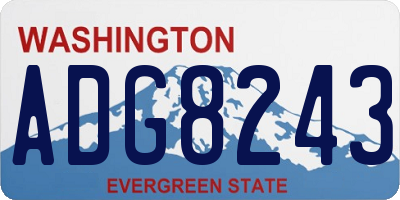 WA license plate ADG8243