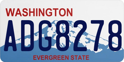 WA license plate ADG8278