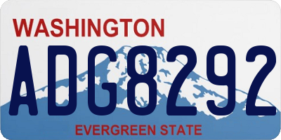 WA license plate ADG8292
