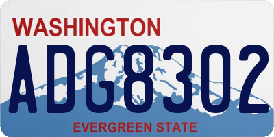 WA license plate ADG8302