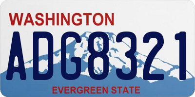 WA license plate ADG8321