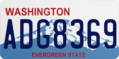 WA license plate ADG8369