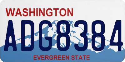 WA license plate ADG8384