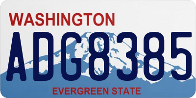 WA license plate ADG8385