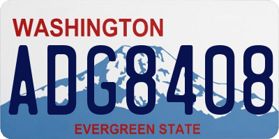 WA license plate ADG8408