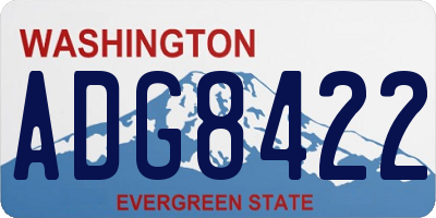 WA license plate ADG8422
