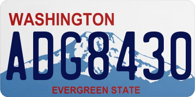 WA license plate ADG8430