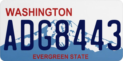 WA license plate ADG8443