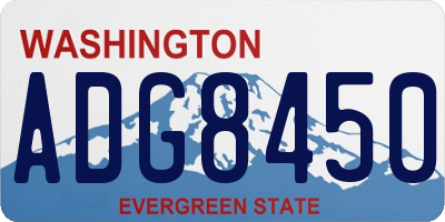 WA license plate ADG8450