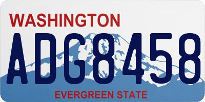 WA license plate ADG8458