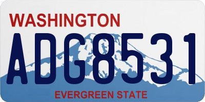 WA license plate ADG8531