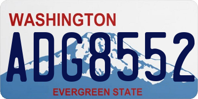 WA license plate ADG8552