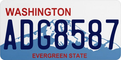 WA license plate ADG8587