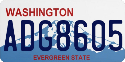 WA license plate ADG8605