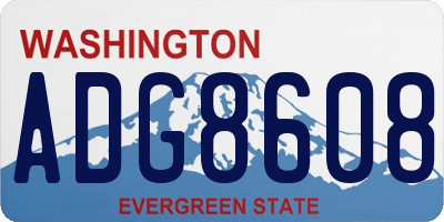 WA license plate ADG8608