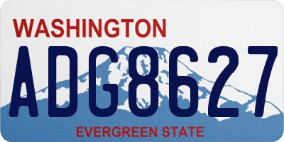 WA license plate ADG8627
