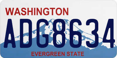 WA license plate ADG8634