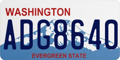WA license plate ADG8640