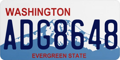WA license plate ADG8648