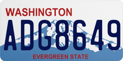 WA license plate ADG8649