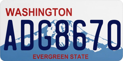 WA license plate ADG8670