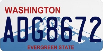 WA license plate ADG8672