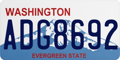WA license plate ADG8692