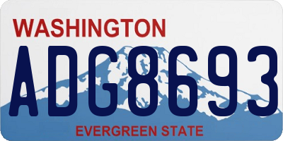 WA license plate ADG8693